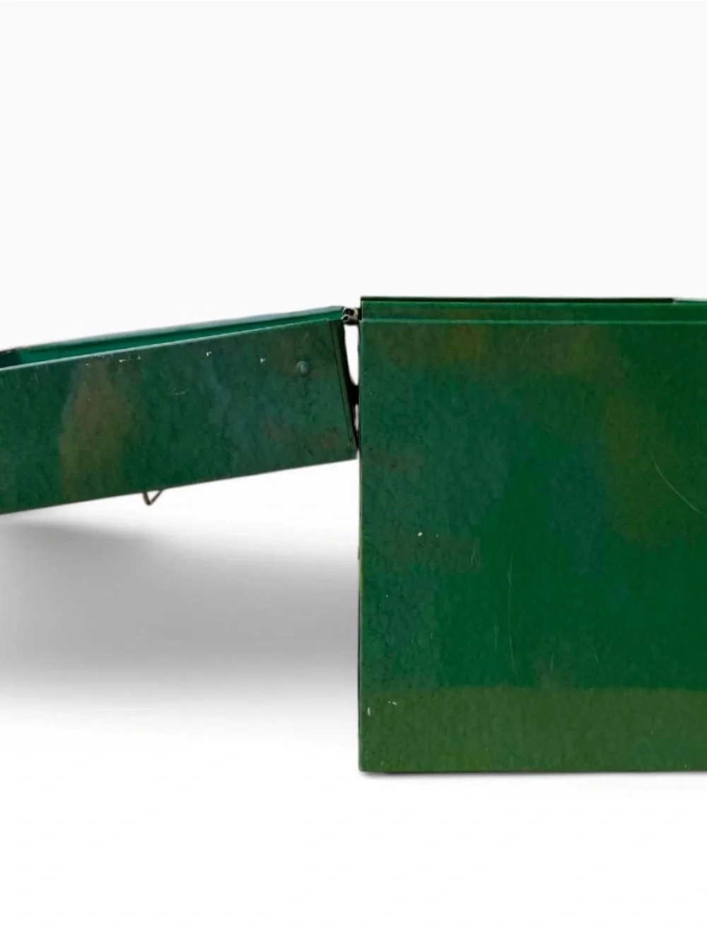 Vintage 1960s File-A-Way Green Metal Storage Box with Locking Latch